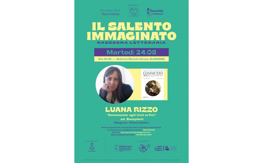 Luana Rizzo - Martedì 24 agosto - Esterno Libreria Idrusa, Alessano